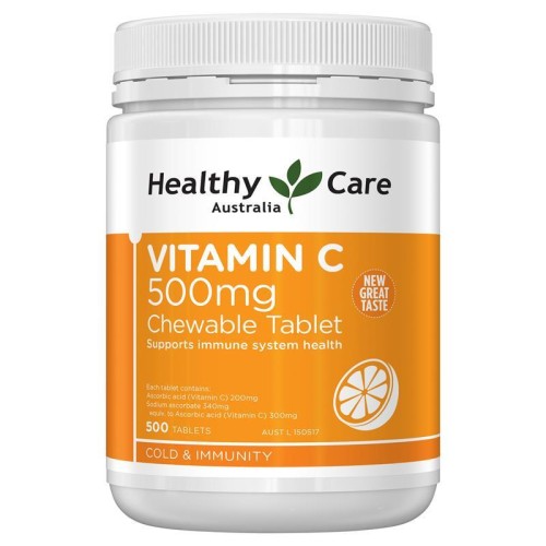 Viên Nhai Vitamin C 500mg Healthy Care - 500 Viên